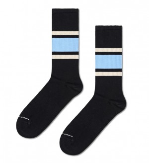 Happy Socks Simple Stripe Sneaker Socken Unisex Schwarz | Schweiz 30952YJQW