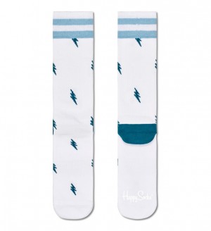 Happy Socks Small Flash Crew Socken Unisex Weiß | Schweiz 48036TJLD