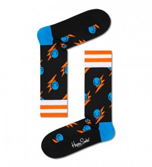 Happy Socks Smile Flash Crew Socken Unisex Schwarz | Schweiz 06473KOCF