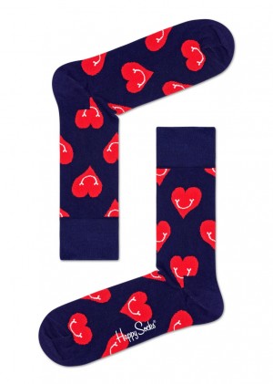 Happy Socks Smiling Heart Socken Unisex Navy | Schweiz 10279WNBR