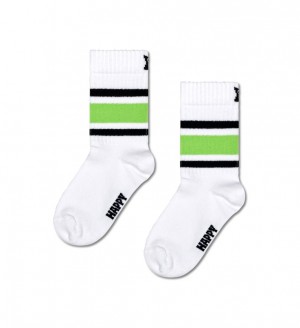 Happy Socks Sneaker Stripe Socken Kinder Weiß | Schweiz 98510KNUZ