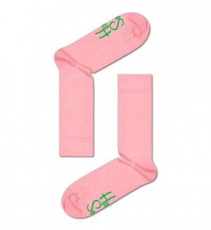 Happy Socks Solid Rib Socken Unisex Hellrosa | Schweiz 69708MNDT