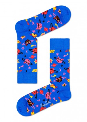 Happy Socks Space Cat Socken Unisex Blau | Schweiz 69317BKWS