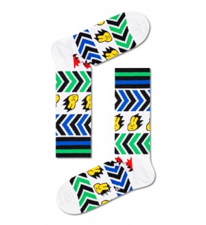 Happy Socks Speed Thin Crew Socken Unisex Weiß | Schweiz 87316RKSJ