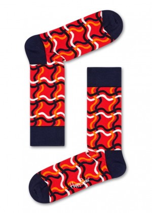 Happy Socks Squiggly Socken Unisex Rot | Schweiz 08529XAND