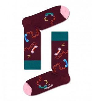 Happy Socks Stay In Touch Socken Unisex Dunkelrot | Schweiz 45916YVKH