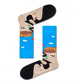 Happy Socks Straßen Trip Socken Unisex Blau | Schweiz 84570YTSW