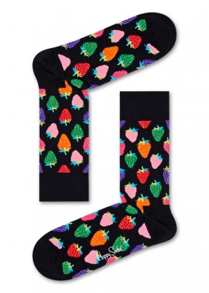 Happy Socks Strawberry Socken Unisex Schwarz | Schweiz 30267KGAJ