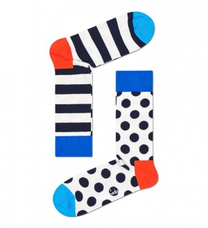 Happy Socks Stripe Dot Socken Unisex Weiß | Schweiz 27846CRDH