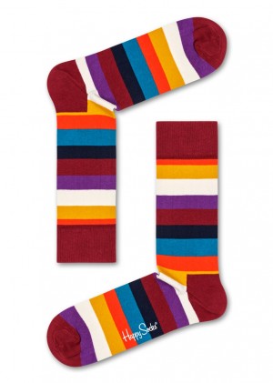 Happy Socks Stripe Socken Unisex Dunkelrot | Schweiz 64538EUJM