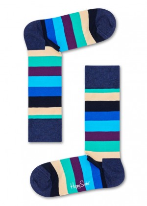 Happy Socks Stripe Socken Unisex Navy | Schweiz 78293FYCM