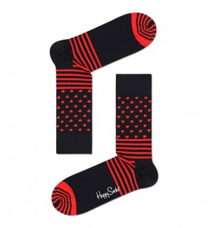 Happy Socks Stripes And Heart Socken Unisex Schwarz | Schweiz 51478ZLHI