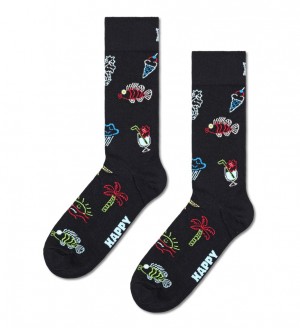 Happy Socks Summer Lo-Fi Socken Unisex Schwarz | Schweiz 40926JCBX