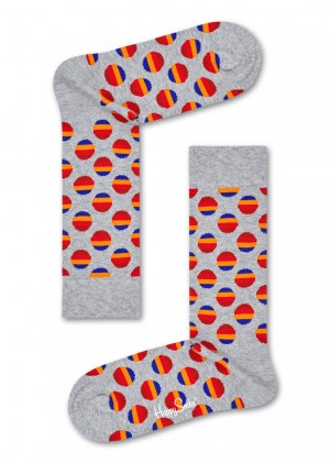 Happy Socks Sunrise Dot Socken Unisex Grau | Schweiz 86294ELSZ