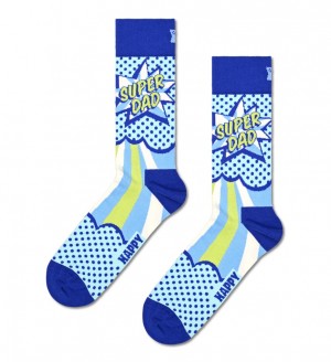 Happy Socks Super Dad Socken Unisex Hellblau | Schweiz 14792KPDQ