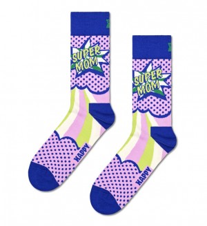 Happy Socks Super Mom Socken Unisex Helllila | Schweiz 95186EQSX