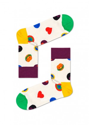 Happy Socks Symbol Dot 1/2 Crew Socken Unisex Weiß | Schweiz 67589MXBT