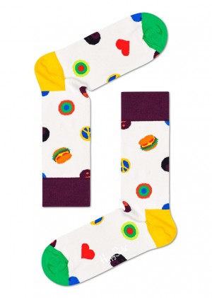 Happy Socks Symbol Dot Socken Unisex Weiß | Schweiz 18352MDHW