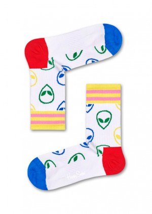 Happy Socks Turn Alien Mid High Socken Unisex Weiß | Schweiz 75108IMQG