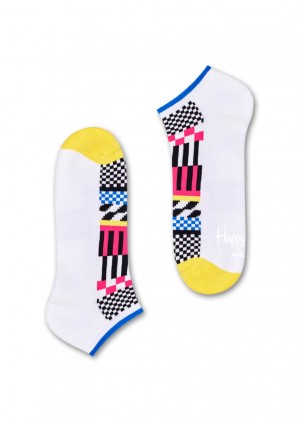 Happy Socks Turn Checked Stripe Low Socken Unisex Weiß | Schweiz 43675VCNI