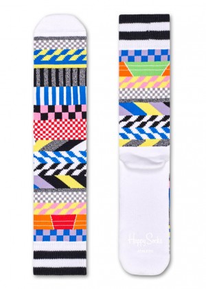 Happy Socks Turn Checked Stripe Socken Unisex Weiß | Schweiz 49820MQVR