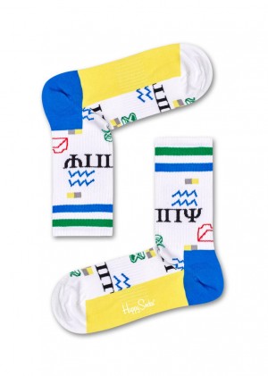 Happy Socks Turn Wingdings Mid High Socken Unisex Weiß | Schweiz 05143YNJP