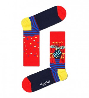 Happy Socks World´s Strongest Dad Socken Unisex Rot | Schweiz 86415MAVX