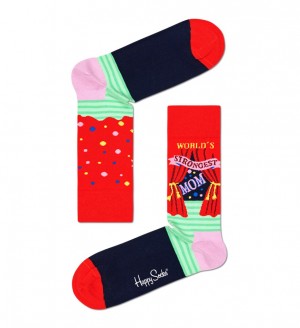 Happy Socks World´s Strongest Mom Socken Unisex Rot | Schweiz 37045OWUY