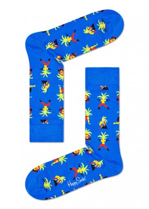 Happy Socks Yoga Palm Socken Unisex Blau | Schweiz 63427LDQU