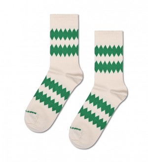 Happy Socks Zigzag 3/4 Crew Socken Unisex Beige | Schweiz 25930ZBYK