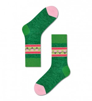 Happy Socks Zoe Crew Socken Unisex Grün | Schweiz 48503LOWI