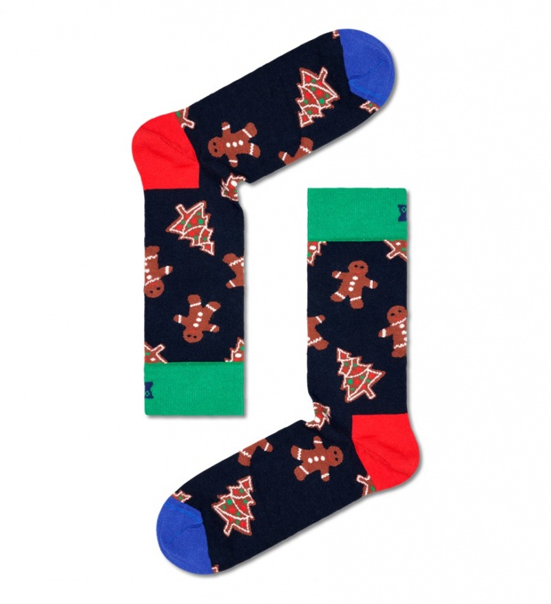 Happy Socks 1-Pack Gingerbread Cookies Socks Gift Set Unisex Navy | Schweiz 73012LDFV