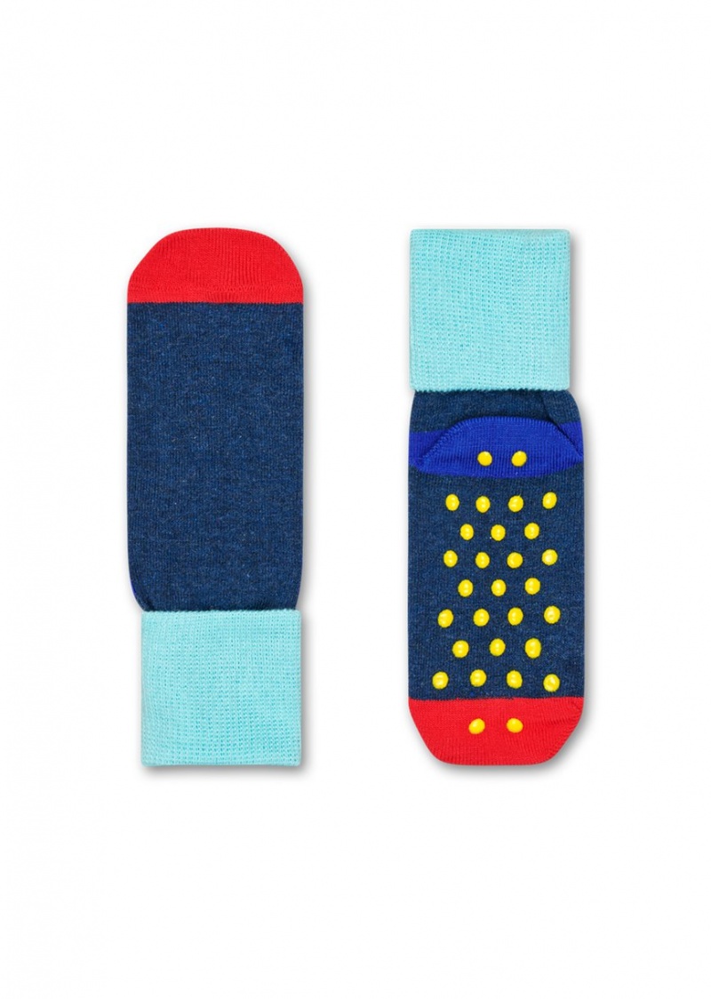 Happy Socks 2-Pack Big Dot Anti-Slip Socken Kinder Blau | Schweiz 54786TVBH