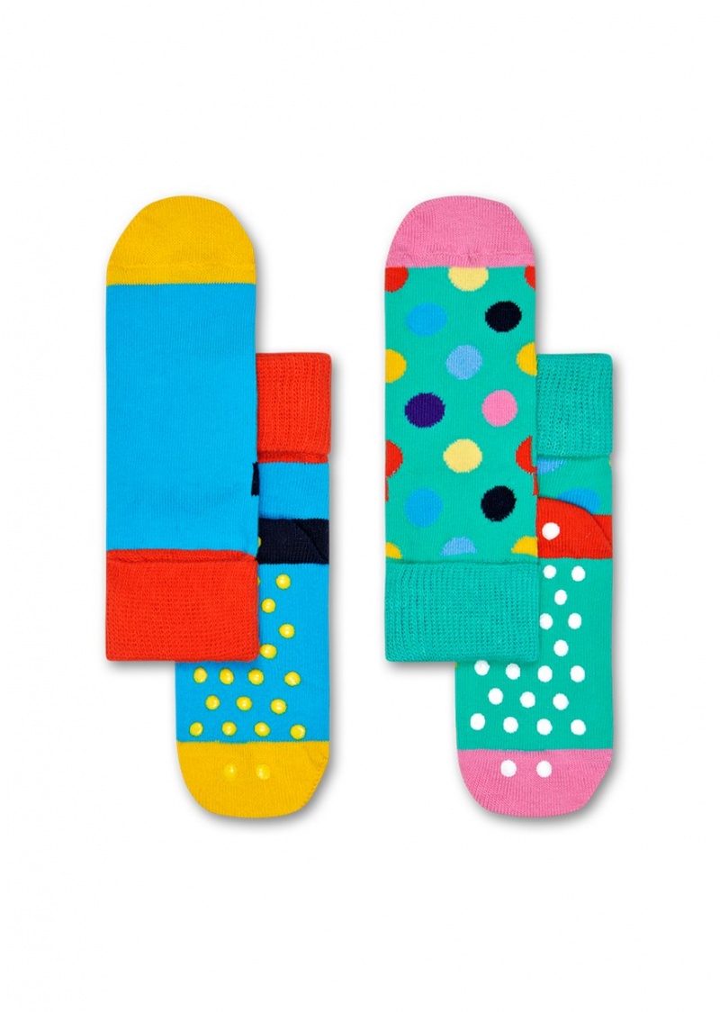 Happy Socks 2-Pack Big Dot Anti-Slip Socken Kinder Türkis | Schweiz 51843AIGU