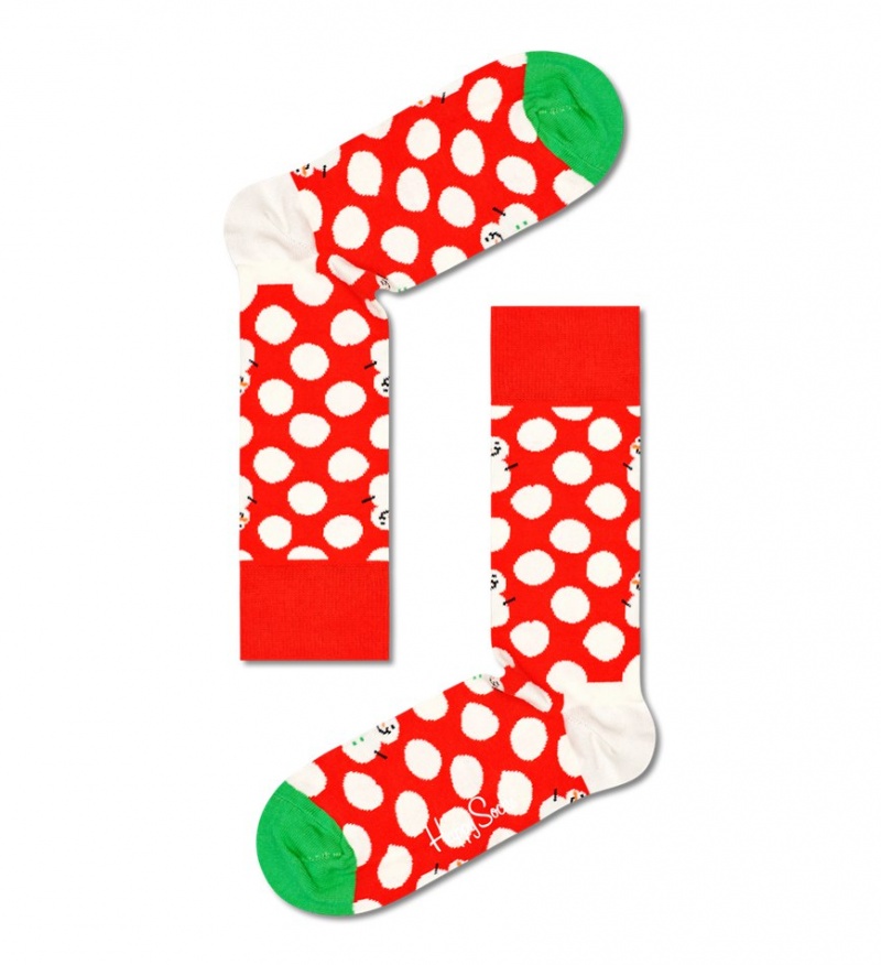 Happy Socks 2-Pack Big Dot Snowman Gift Set Unisex Rot | Schweiz 20715CUVS