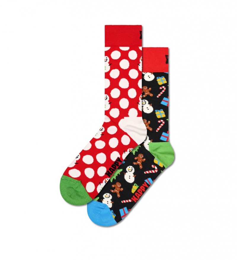 Happy Socks 2-Pack Big Dot Snowman Gift Set Unisex Rot | Schweiz 20715CUVS