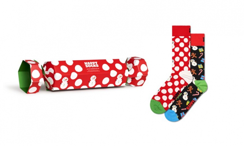 Happy Socks 2-Pack Big Dot Snowman Gift Set Unisex Rot | Schweiz 20715CUVS