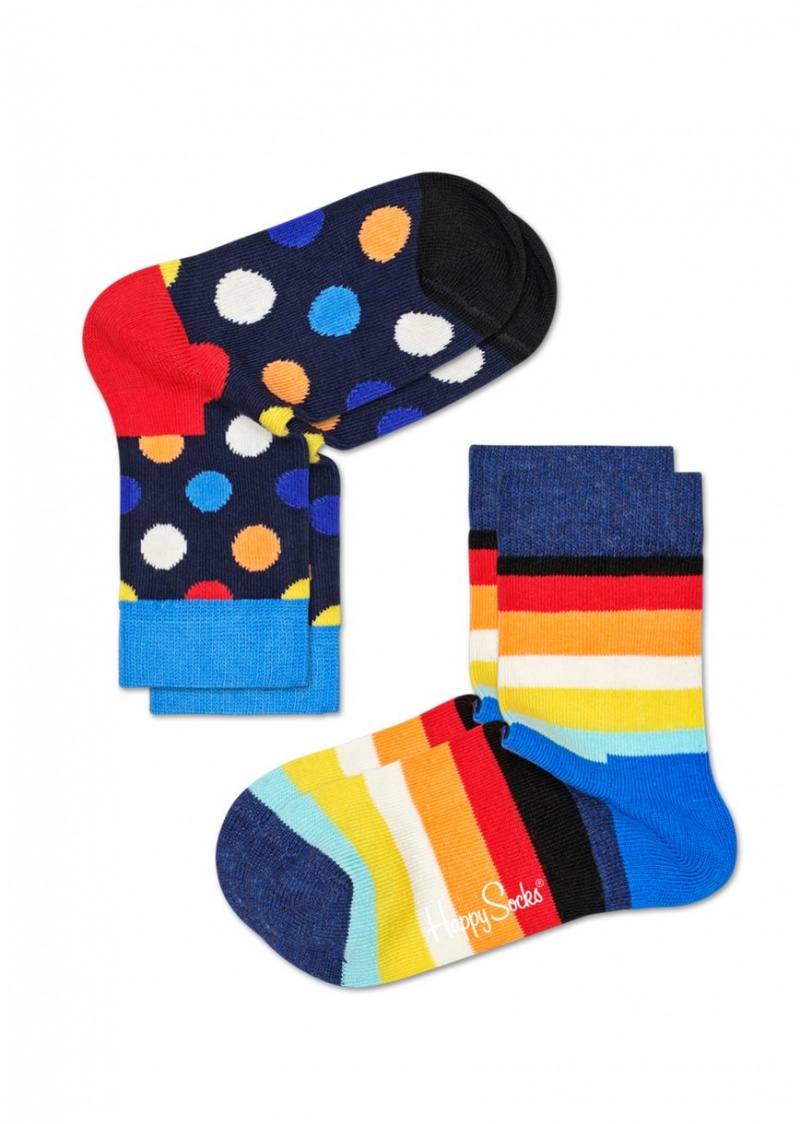 Happy Socks 2-Pack Big Dot Socken Kinder Schwarz | Schweiz 30759HNTM