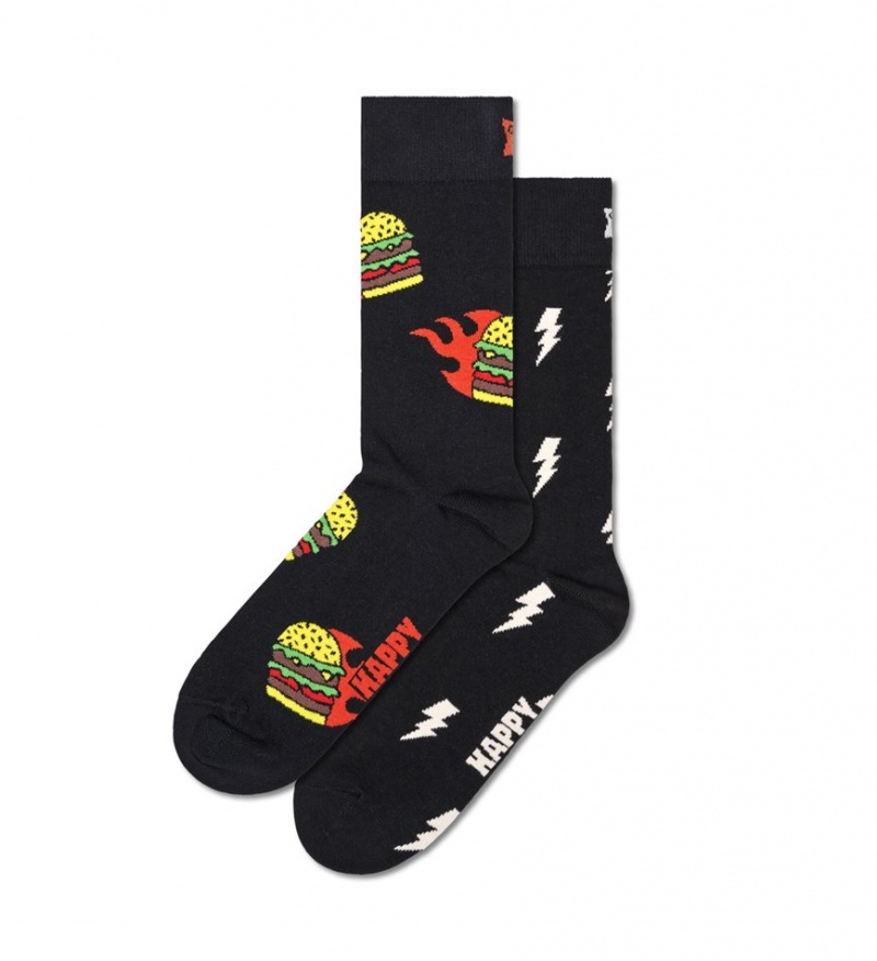 Happy Socks 2-Pack Blast Off Burger Socks Gift Set Unisex Schwarz | Schweiz 45876HELF