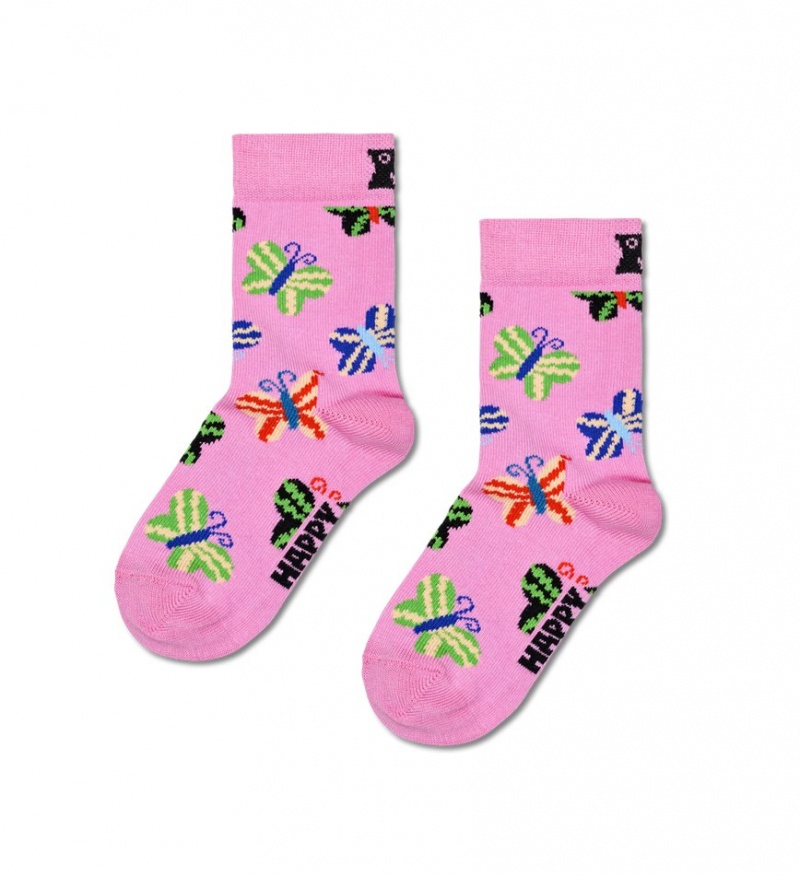 Happy Socks 2-Pack Butterfly Socken Kinder Rosa | Schweiz 84097XYRE