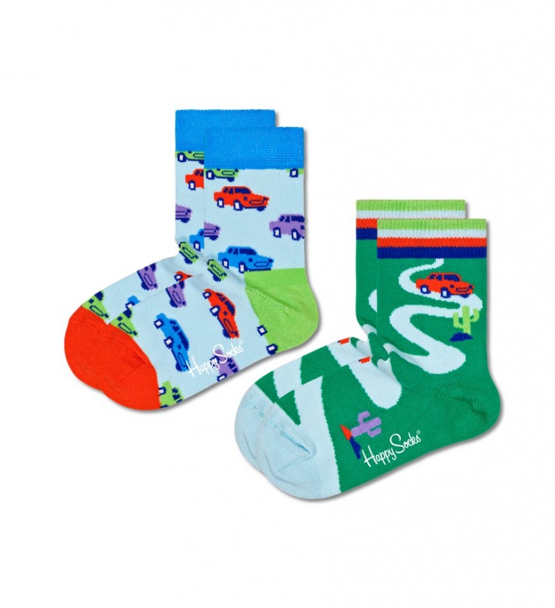 Happy Socks 2-Pack Car Socken Kinder Hellblau | Schweiz 47368YWJX