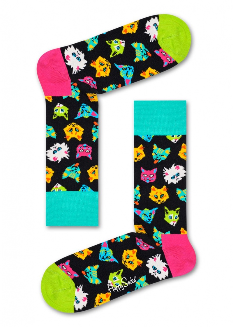 Happy Socks 2-Pack Cat Gift Set Unisex Schwarz | Schweiz 50349LACS