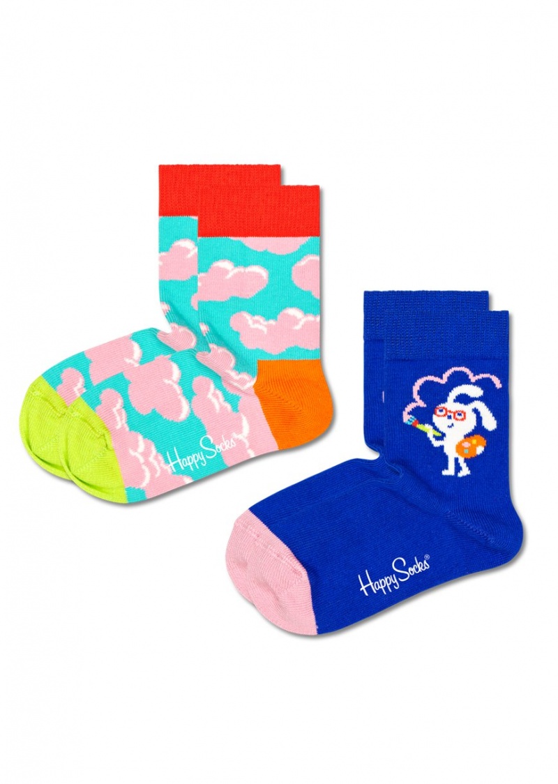 Happy Socks 2-Pack Clouds Socken Kinder Hellblau | Schweiz 30285LMPN