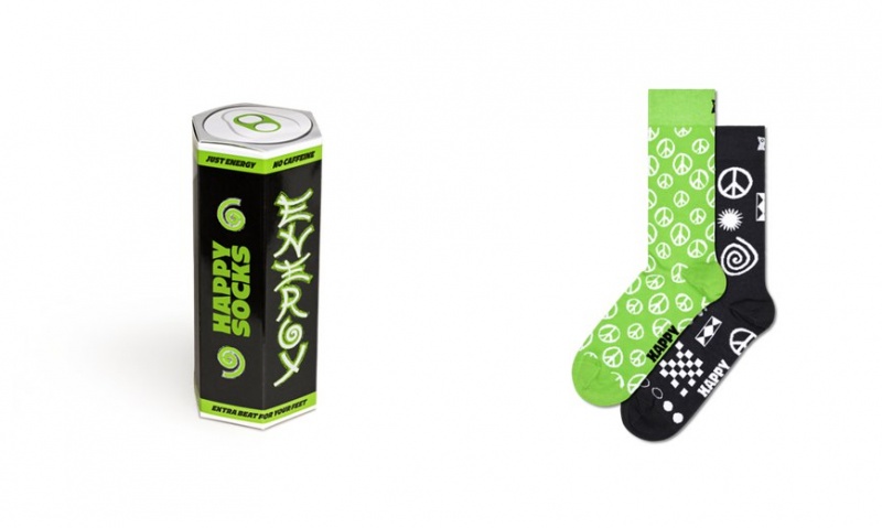 Happy Socks 2-Pack Energy Drink Socks Gift Set Unisex Grün | Schweiz 81026PODF