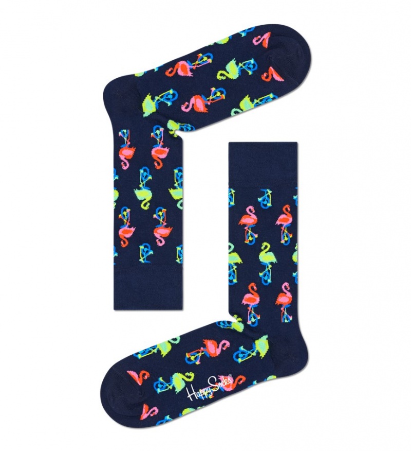 Happy Socks 2-Pack Flamingo Socks Gift Set Unisex Navy | Schweiz 63157WSRT