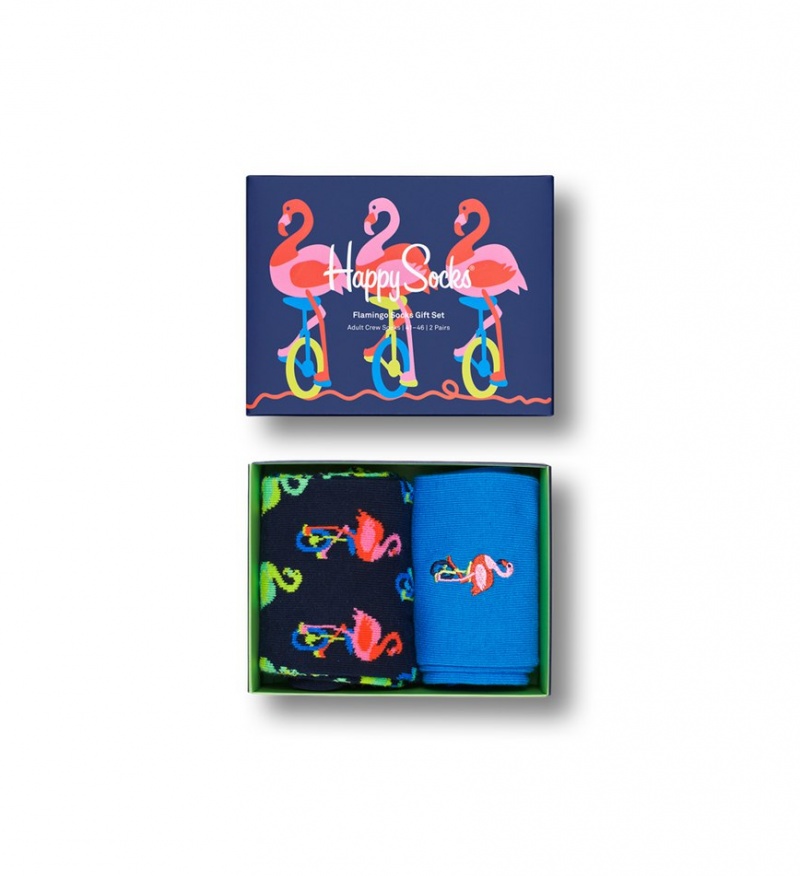 Happy Socks 2-Pack Flamingo Socks Gift Set Unisex Navy | Schweiz 63157WSRT