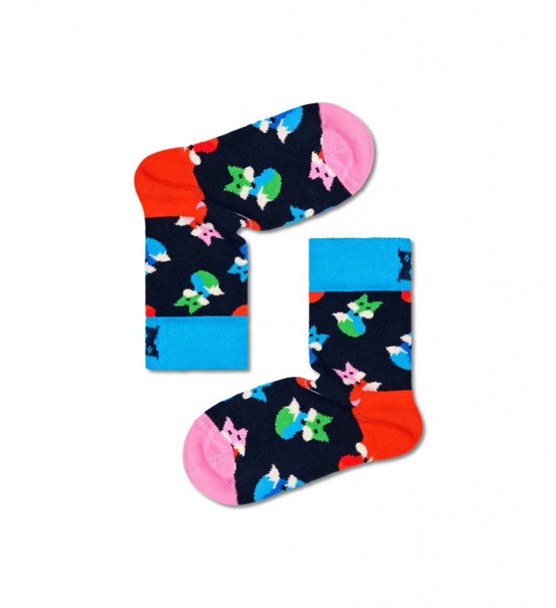 Happy Socks 2-Pack Fox & Flower Socken Kinder Navy | Schweiz 58276ANXW