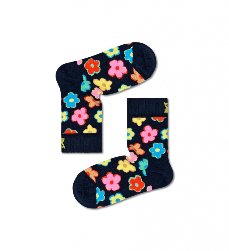 Happy Socks 2-Pack Fox & Flower Socken Kinder Navy | Schweiz 58276ANXW