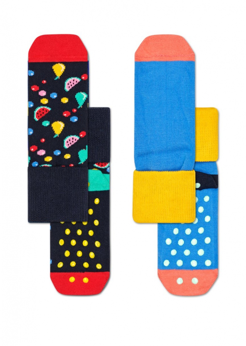 Happy Socks 2-Pack Fruit Salad Anti-Slip Socken Kinder Schwarz | Schweiz 98304ITDB