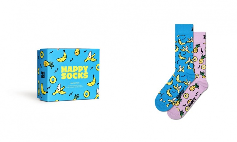 Happy Socks 2-Pack Fruits Socks Gift Set Unisex Türkis | Schweiz 67548JFDK